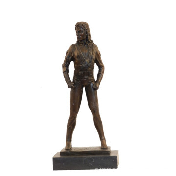 Música Decor Bronze Estátua Pop Star Michael Bronze Escultura Tpy-854